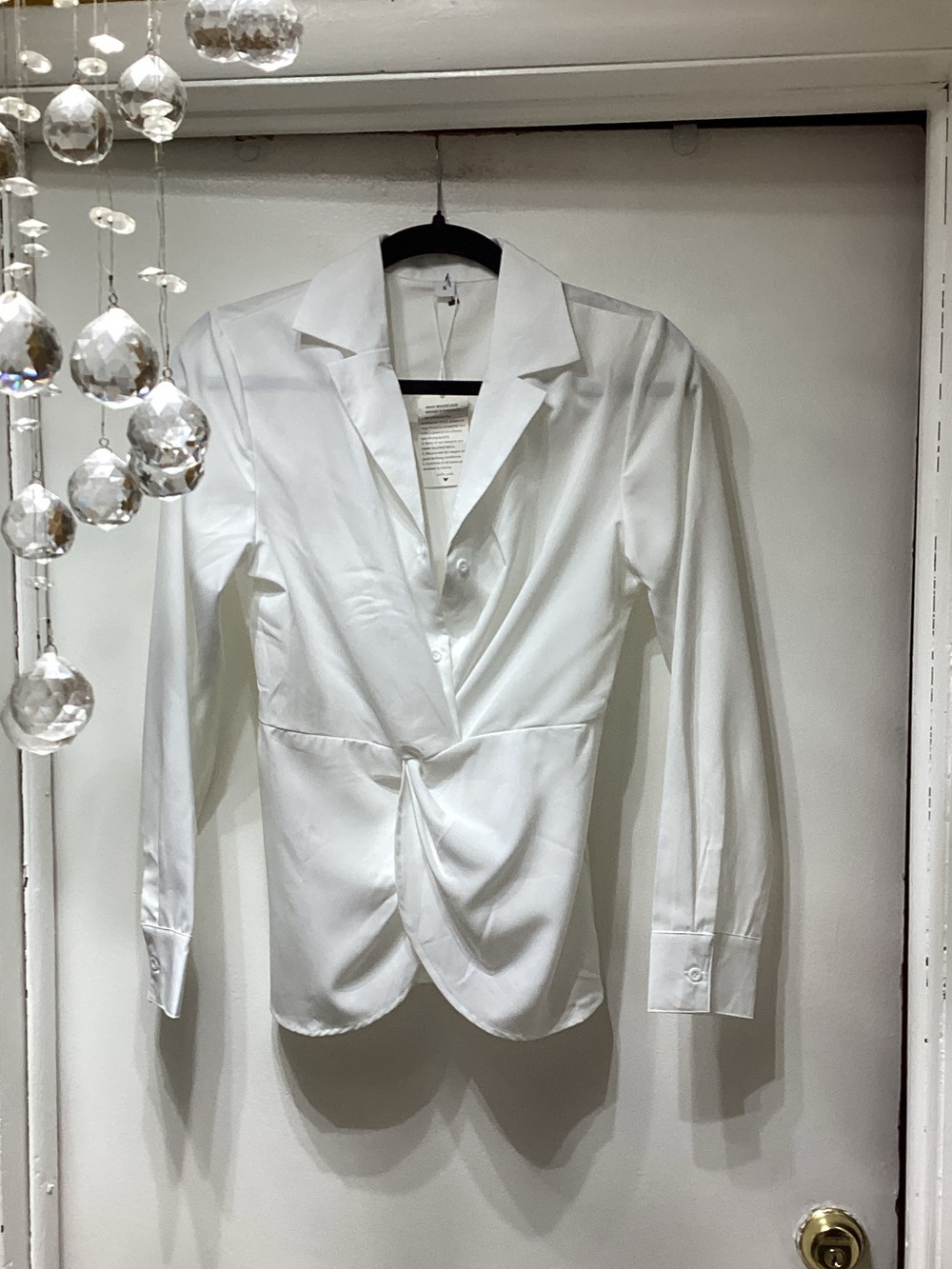 White Twist-Front Blazer Jacket - Women's Blazer